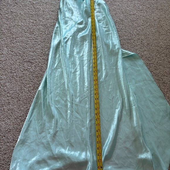 Vintage Jessica Lynn Seafoam Green Slip Dress S | Lace Appliqué | Cottagecore - Picture 13 of 15